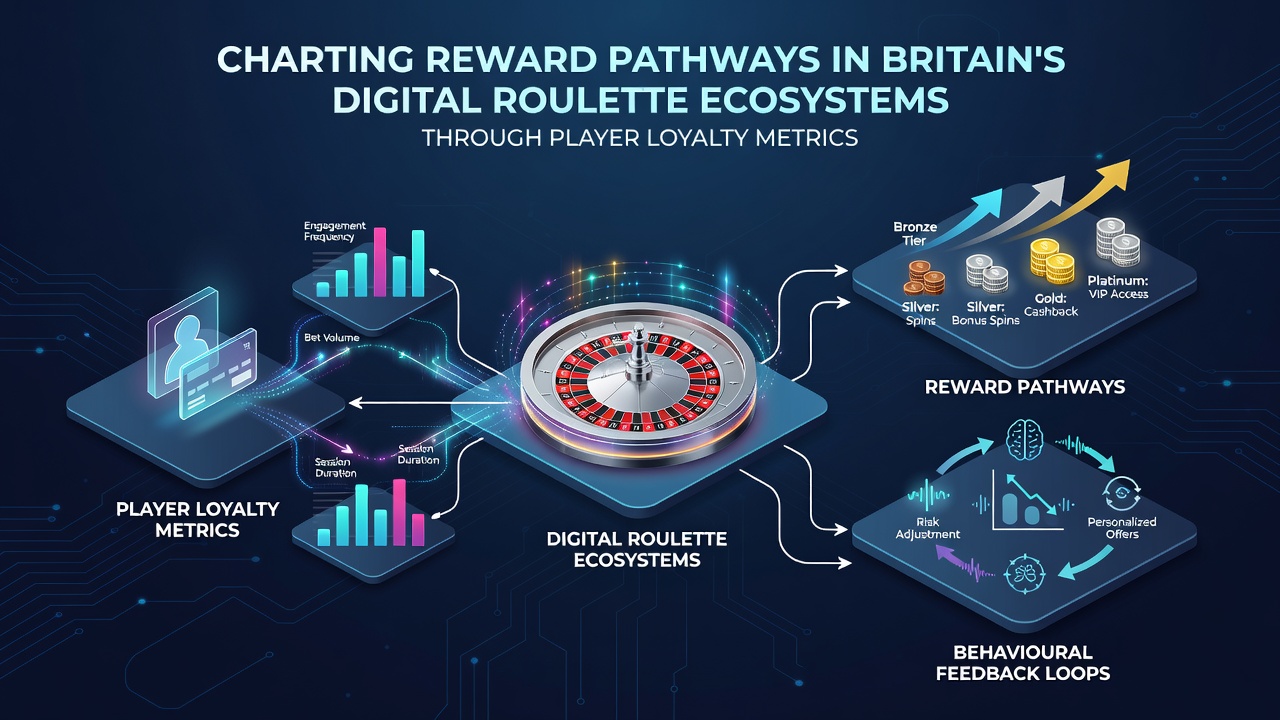 Infographic illustrating tiered loyalty progression and reward distribution in UK roulette ecosystems