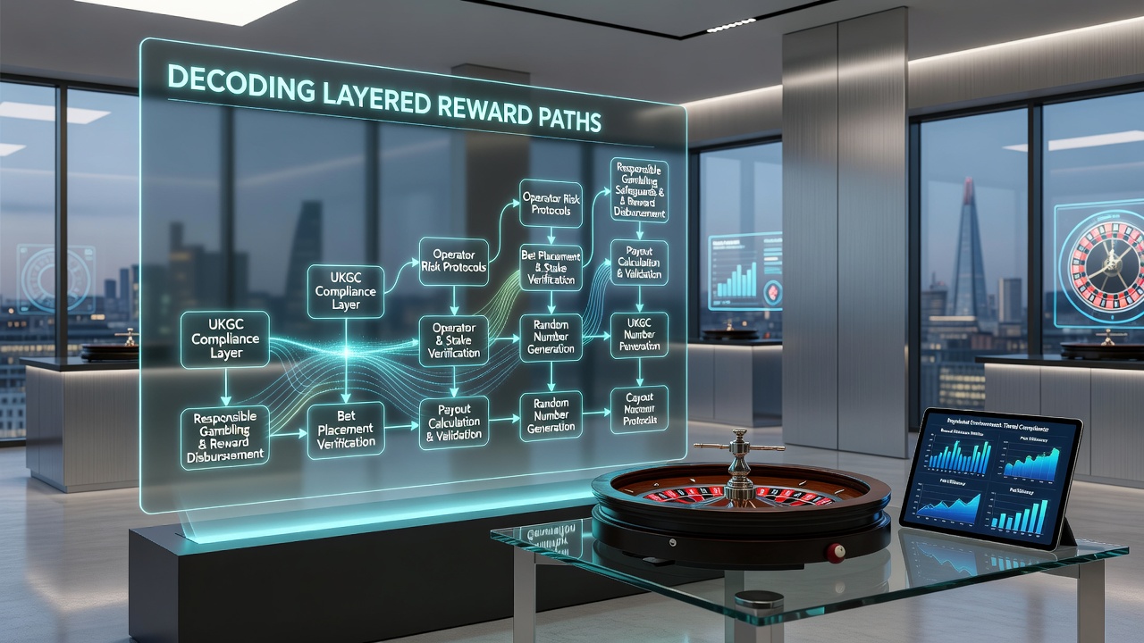 Detailed diagram of reward path progression in British online roulette with tier examples and compliance markers