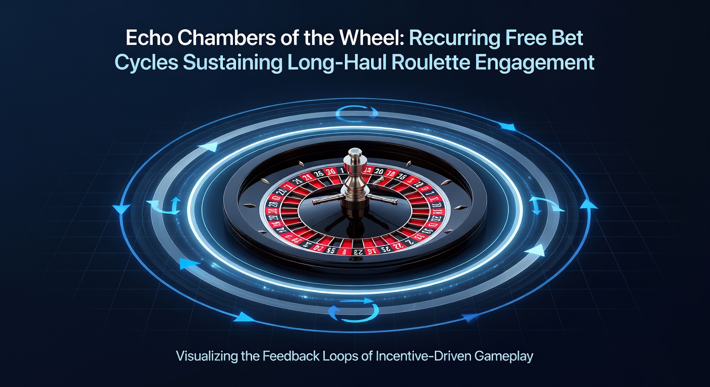 Graph depicting rising player retention curves tied to recurring free bet frequencies, with roulette wheel overlay highlighting cycle peaks