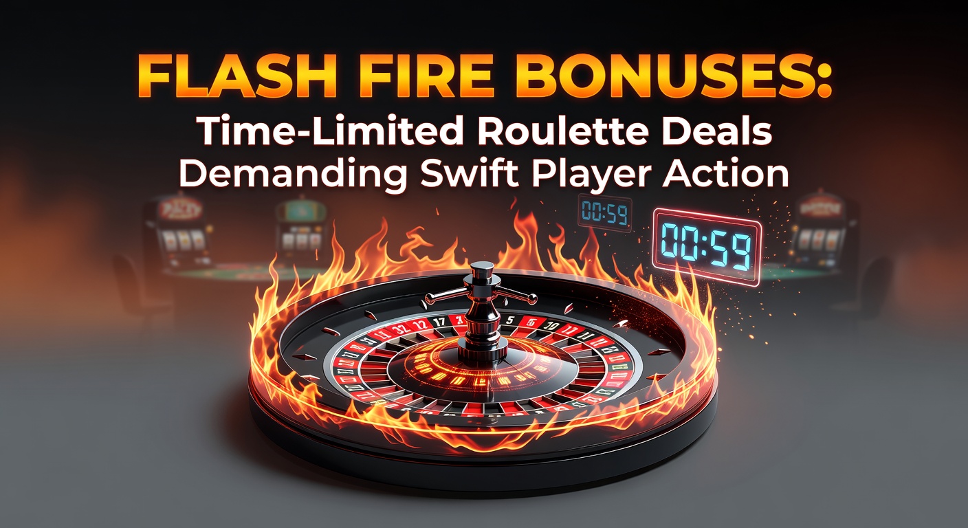Vibrant roulette wheel spinning under flashing bonus lights, symbolizing urgent time-limited promotions