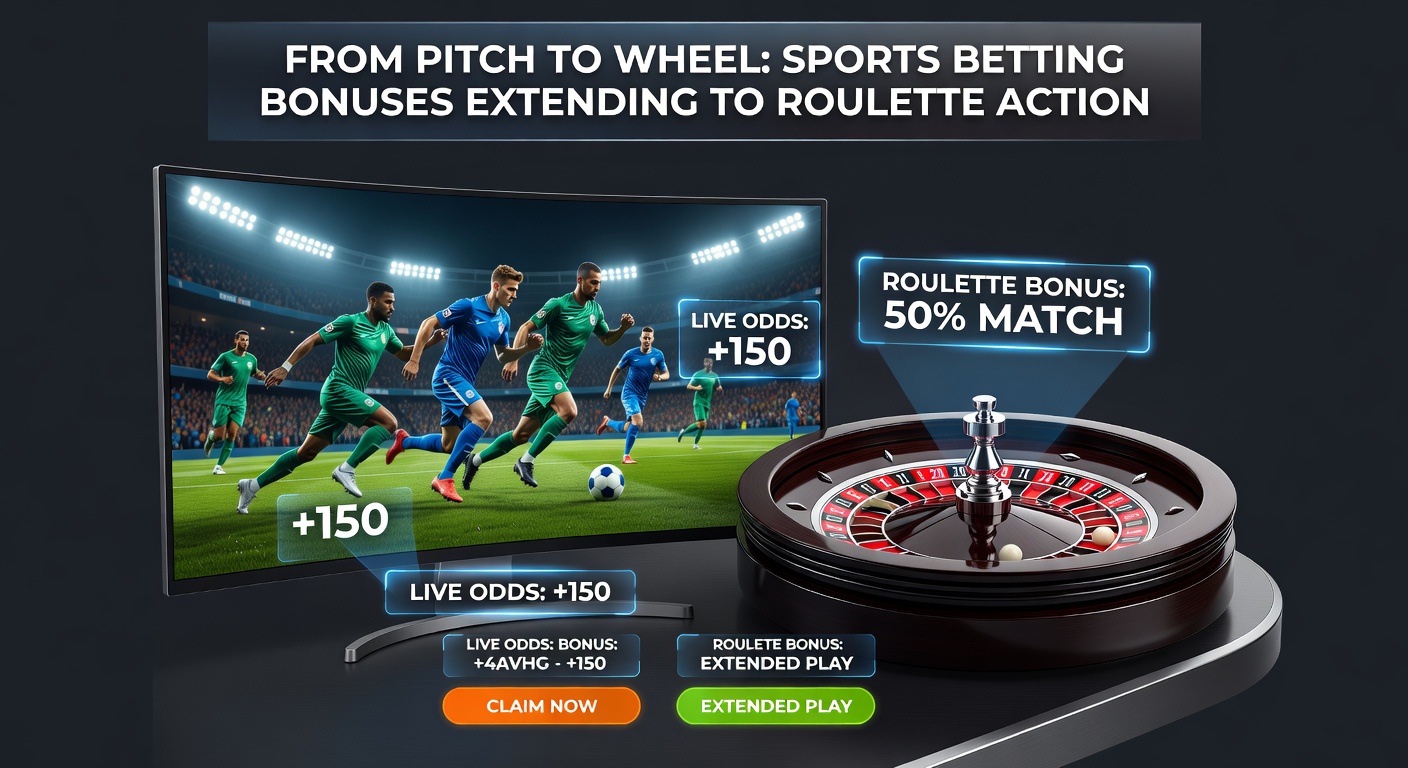 Infographic depicting bonus flow from sports icons like footballs and basketballs to roulette wheels and chips