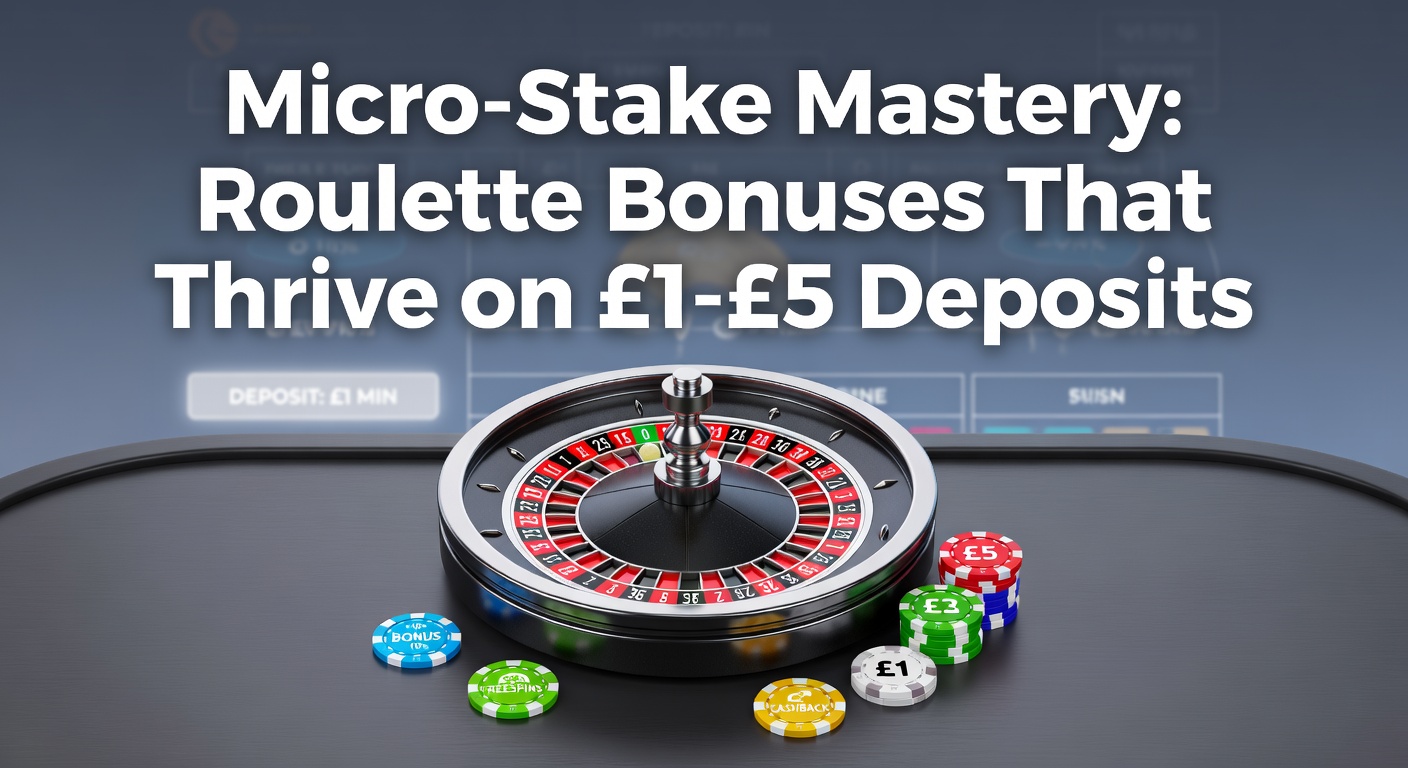Vibrant roulette wheel with low-stake chips and bonus icons highlighting micro-deposit promotions