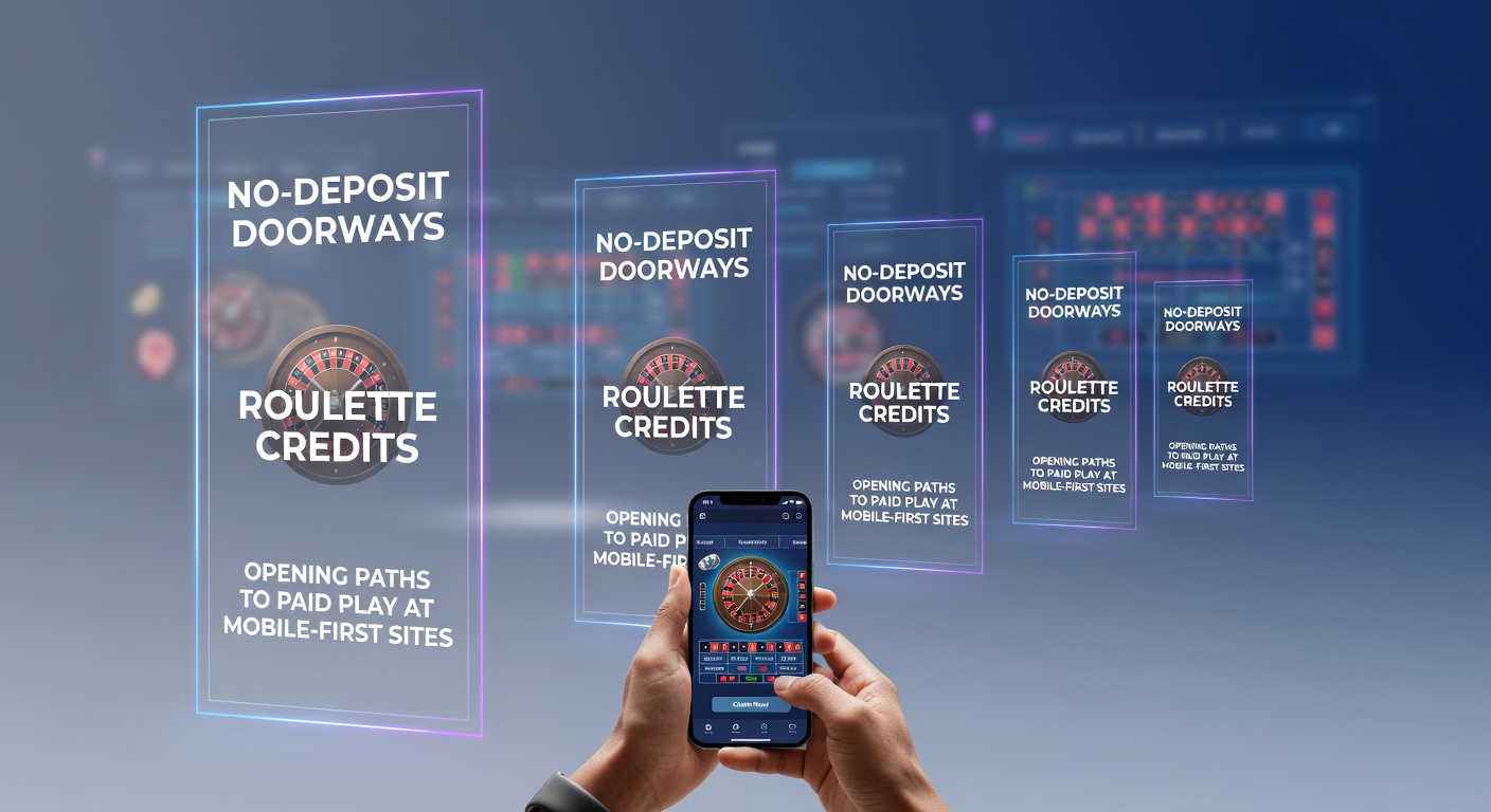Smartphone displaying a mobile roulette table with no-deposit credit offers highlighted, showing seamless transition from free spins to deposit prompts