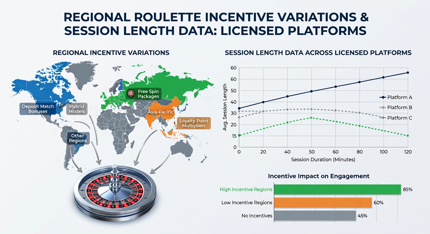 Session length data charts comparing regional roulette incentives on licensed platforms
