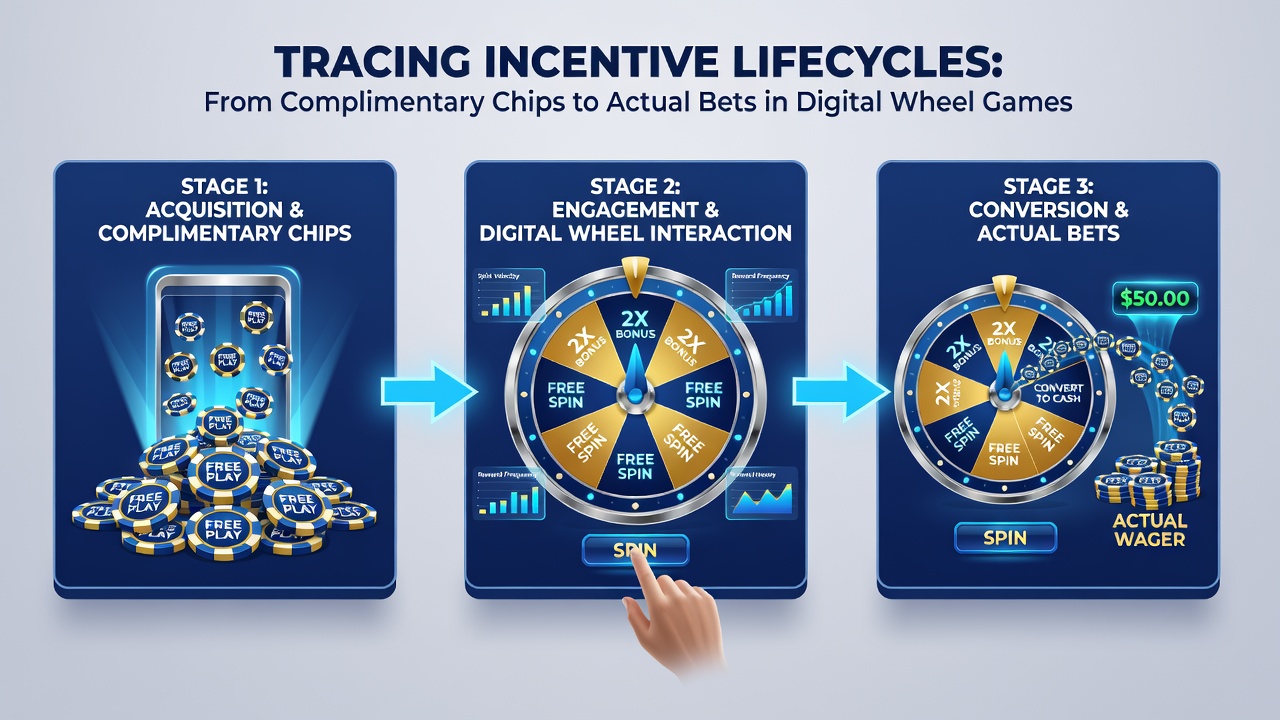 Flow diagram illustrating bonus credit movement from allocation to real bet conversion in roulette software