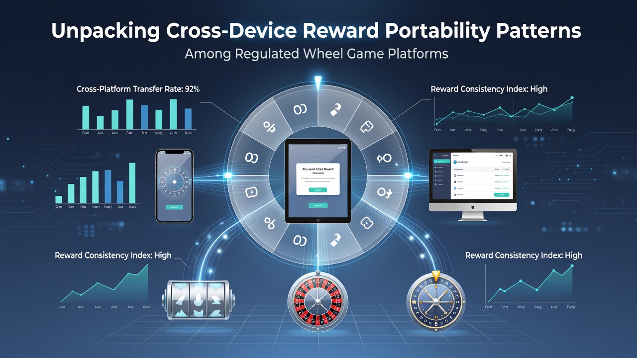 Cross-device reward portability in regulated wheel game platforms showing synchronized bonus balances across mobile and desktop interfaces