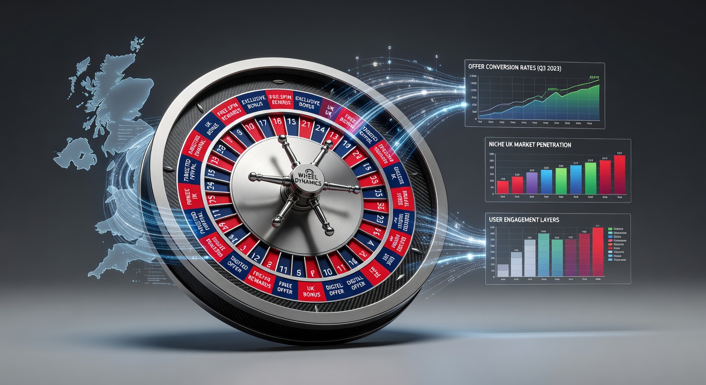 Infographic showing promotional layers overlaid on roulette wheel segments within a niche UK digital platform