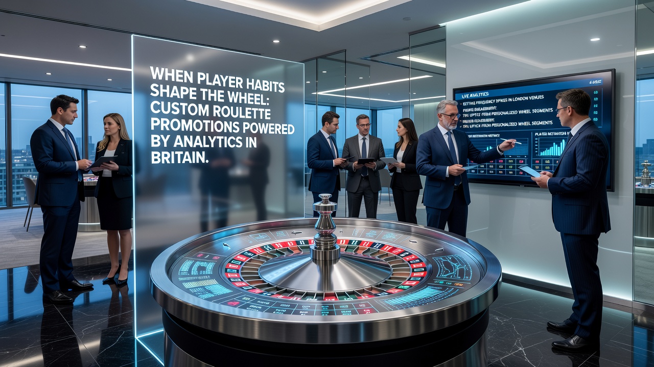 Mobile roulette interface displaying personalised promotion triggered by analytics